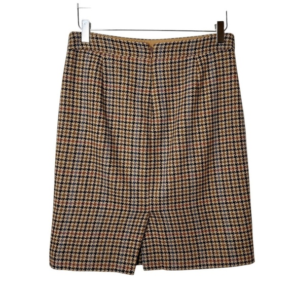 J. Crew Plaid Houndstooth Wool Women’s High Waist Academia Pencil Skirt Sz 4 - Picture 8 of 12